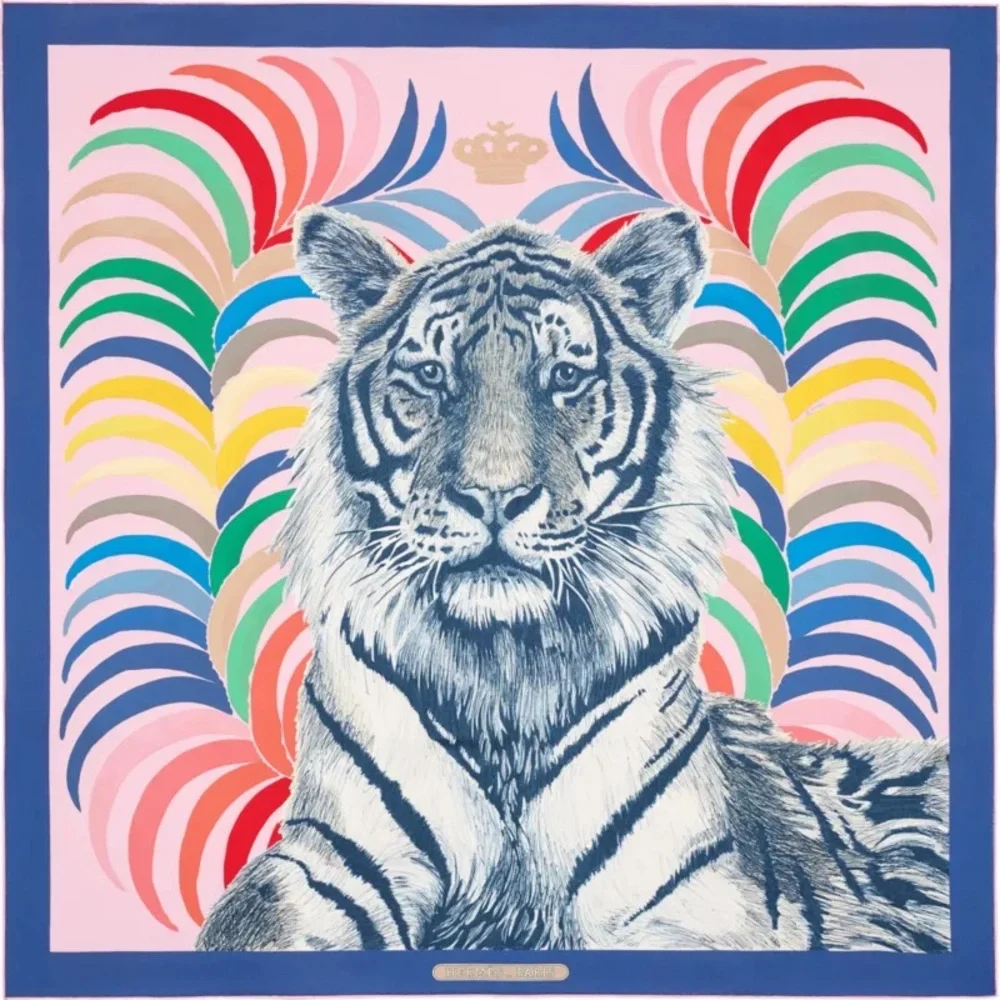 Hermès Tigre Royal double face scarf 90